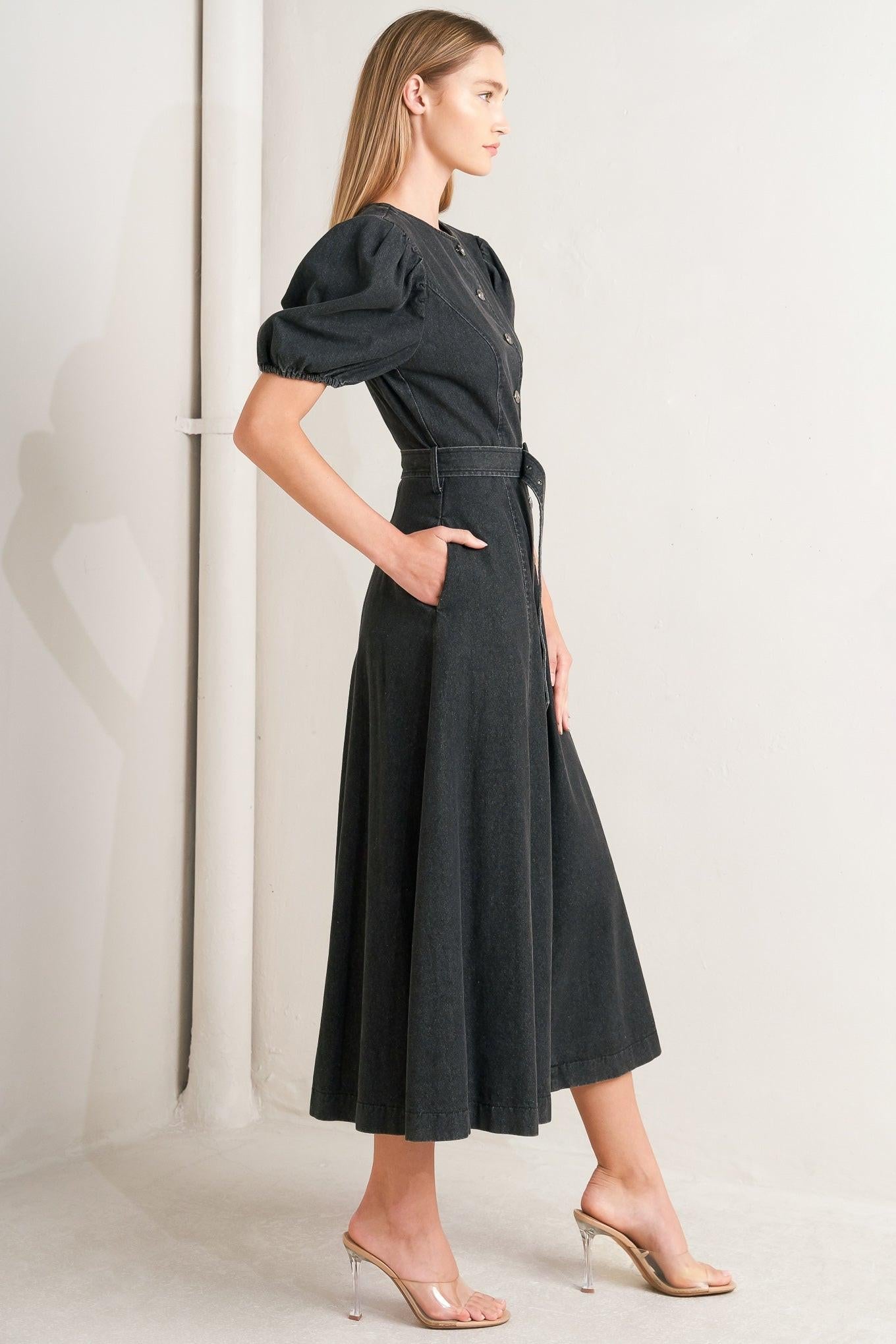 IN MY MIND DENIM MIDI DRESS - Glamourous Grace