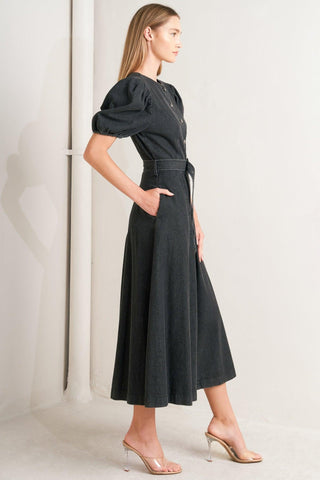 IN MY MIND DENIM MIDI DRESS - Glamourous Grace