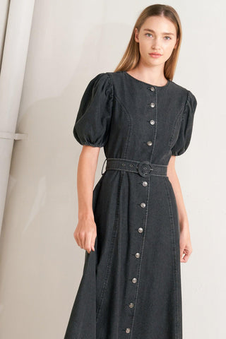 IN MY MIND DENIM MIDI DRESS - Glamourous Grace