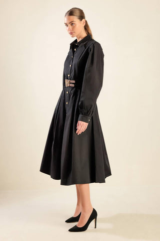 MIDNIGHT MASQUERADE WOVEN MIDI DRESS - Glamourous Grace