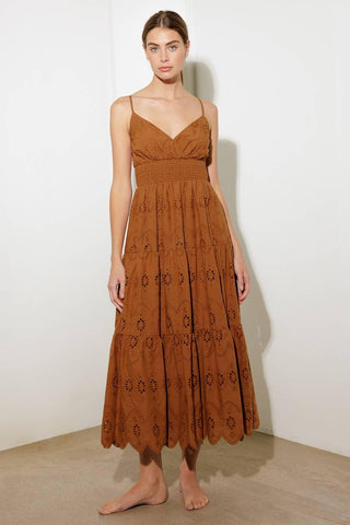 LUMINOUS BLISS WOVEN EYELET MIDI DRESS - Glamourous Grace