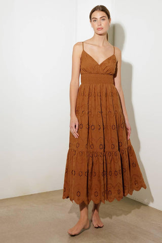 LUMINOUS BLISS WOVEN EYELET MIDI DRESS - Glamourous Grace