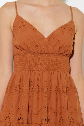 LUMINOUS BLISS WOVEN EYELET MIDI DRESS - Glamourous Grace