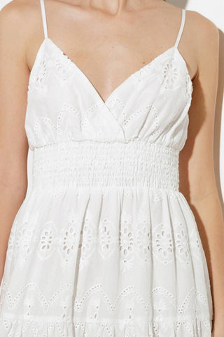 LUMINOUS BLISS WOVEN EYELET MIDI DRESS - Glamourous Grace