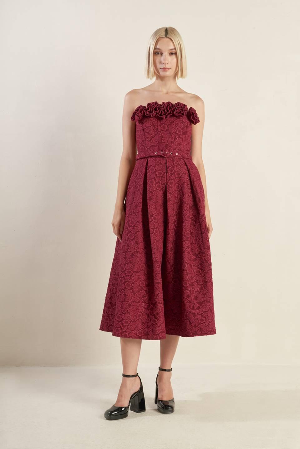 GLORIOUS SHINE WOVEN MIDI DRESS - Glamourous Grace