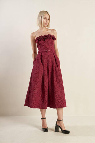 GLORIOUS SHINE WOVEN MIDI DRESS - Glamourous Grace
