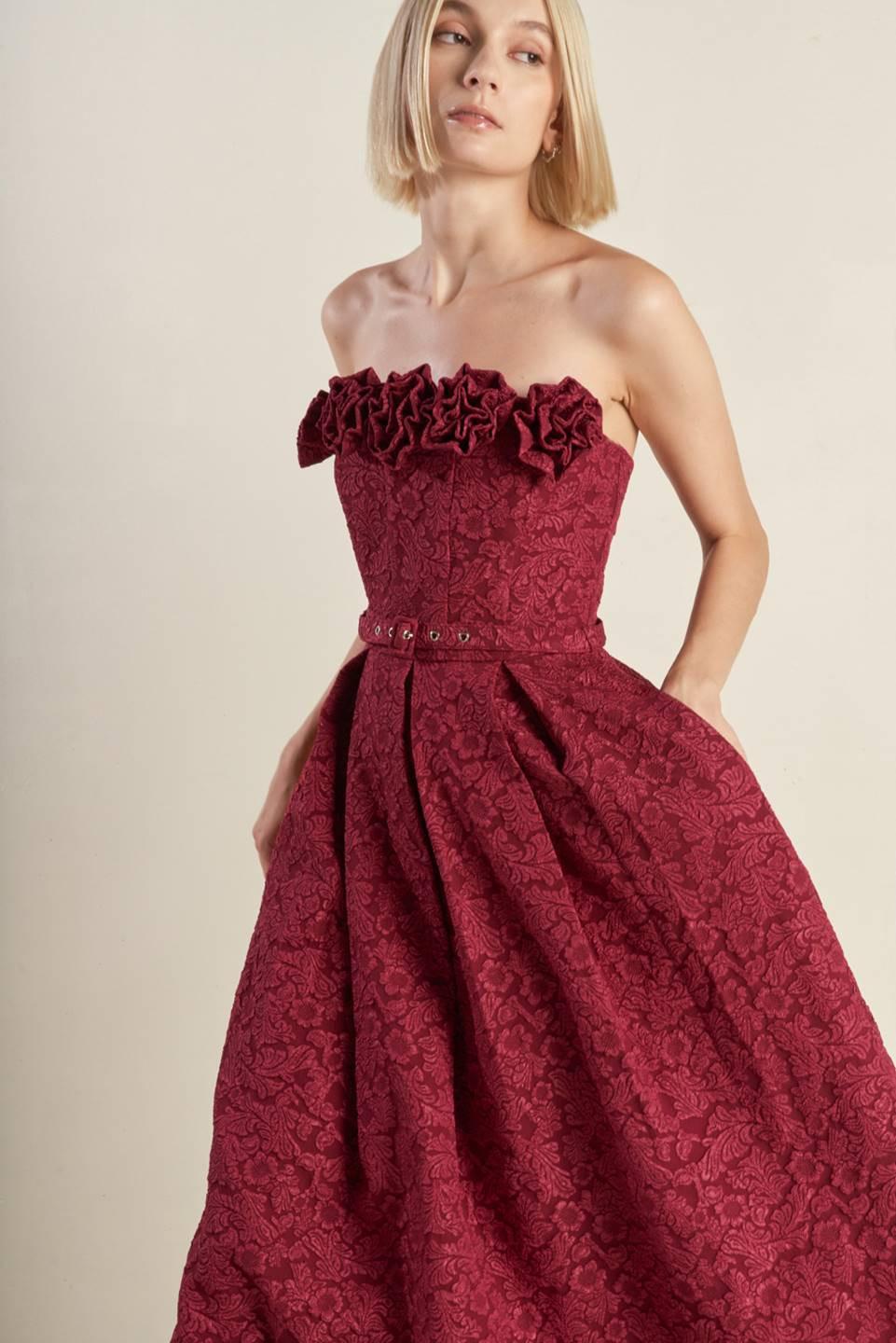 GLORIOUS SHINE WOVEN MIDI DRESS - Glamourous Grace