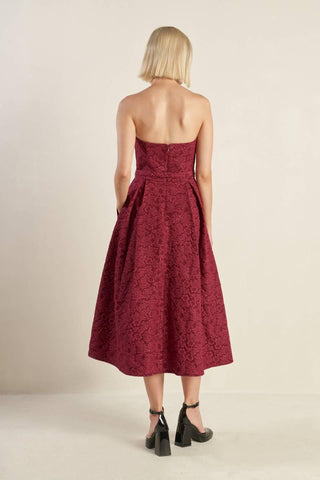 GLORIOUS SHINE WOVEN MIDI DRESS - Glamourous Grace