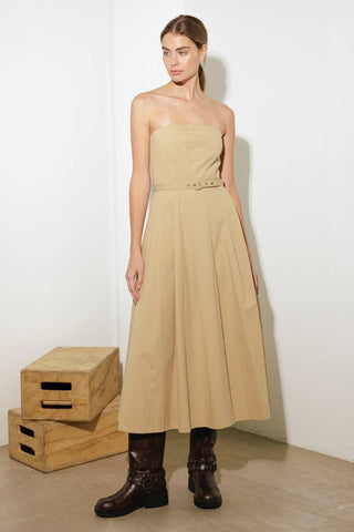 TAKING COMPLIMENTS WOVEN MIDI DRESS - Glamourous Grace