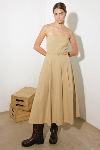 TAKING COMPLIMENTS WOVEN MIDI DRESS - Glamourous Grace