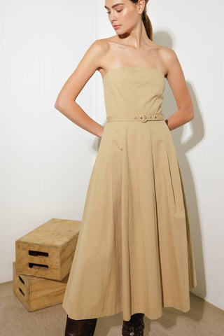 TAKING COMPLIMENTS WOVEN MIDI DRESS - Glamourous Grace
