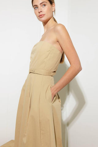 TAKING COMPLIMENTS WOVEN MIDI DRESS - Glamourous Grace