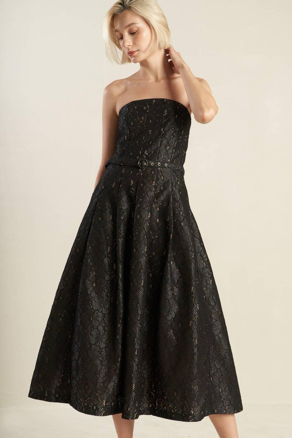 THE TRUTH IS WOVEN LACE MIDI DRESS - Glamourous Grace
