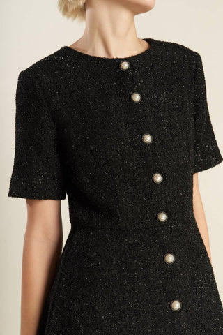 SOMETHING MORE TWEED WOVEN MIDI DRESS - Glamourous Grace