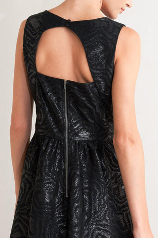 CHECK YOURSELF BLACK WOVEN MIDI DRESS - Glamourous Grace