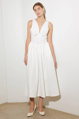 FANCIFUL ESCAPES WOVEN MIDI DRESS - Glamourous Grace
