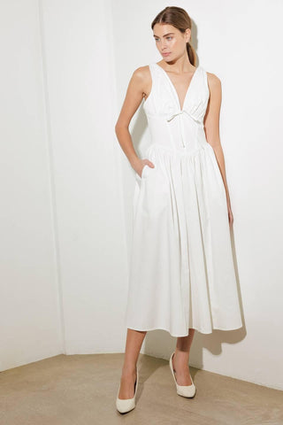 FANCIFUL ESCAPES WOVEN MIDI DRESS - Glamourous Grace