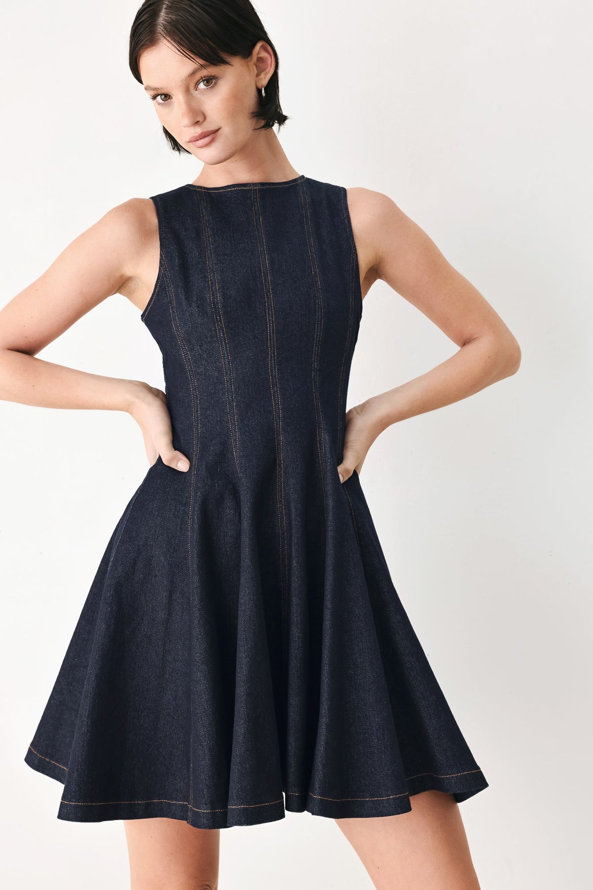 CLASSICAL BALLET DENIM MINI DRESS - Glamourous Grace
