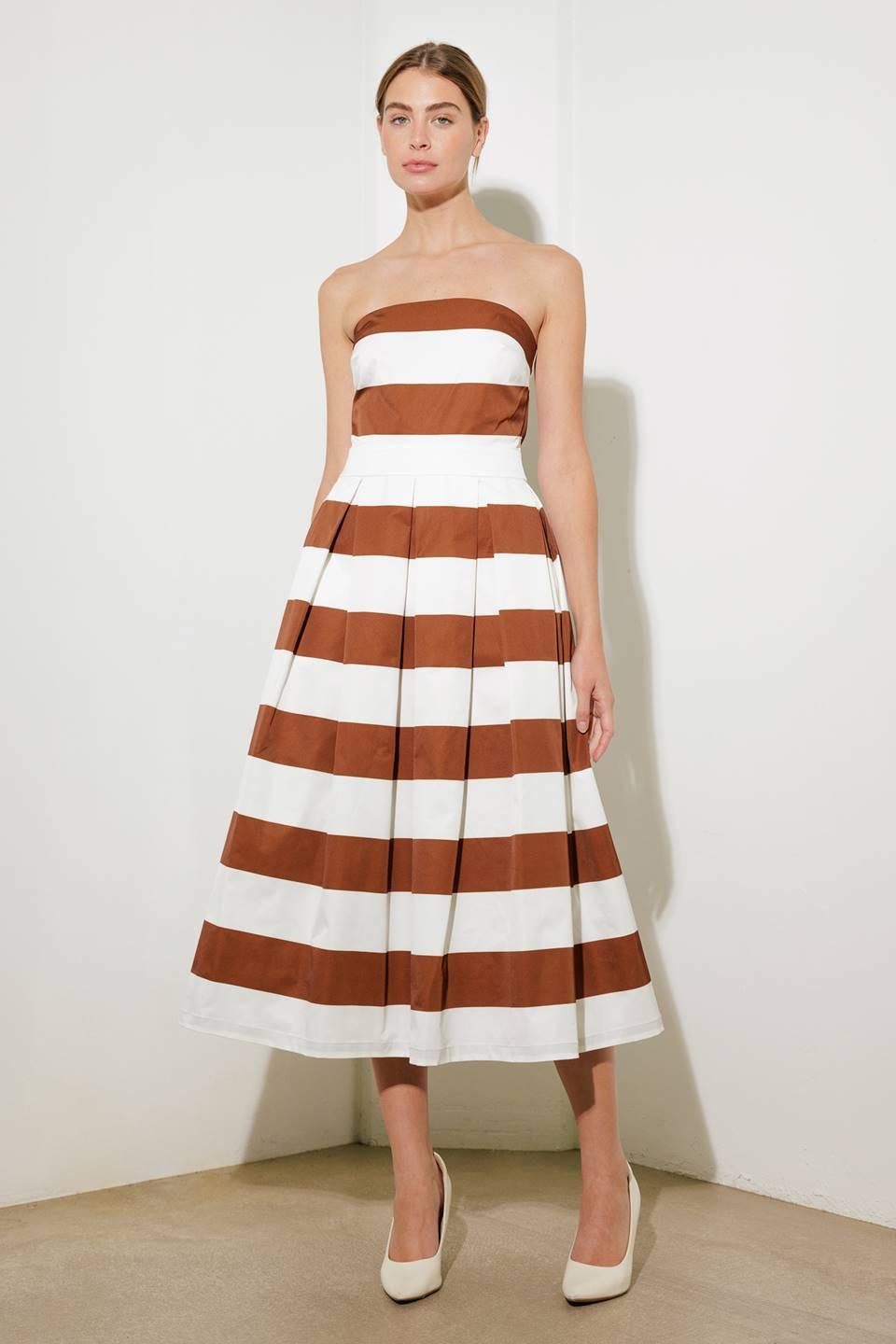 EVERYDAY HUSTLE RUST WOVEN MIDI DRESS - Glamourous Grace