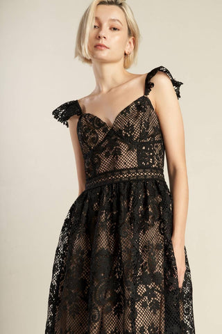 KNOW YOU BETTER LACE WOVEN MIDI DRESS - Glamourous Grace