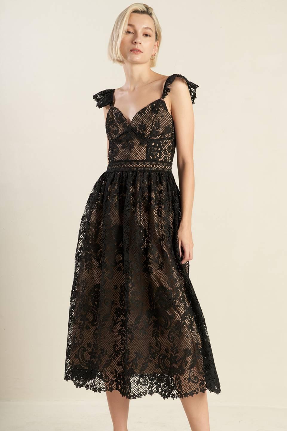 KNOW YOU BETTER LACE WOVEN MIDI DRESS - Glamourous Grace