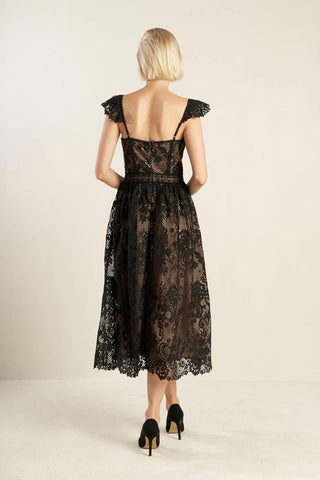 KNOW YOU BETTER LACE WOVEN MIDI DRESS - Glamourous Grace