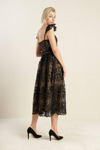 KNOW YOU BETTER LACE WOVEN MIDI DRESS - Glamourous Grace