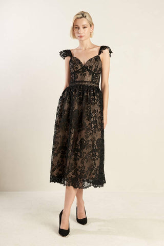 KNOW YOU BETTER LACE WOVEN MIDI DRESS - Glamourous Grace