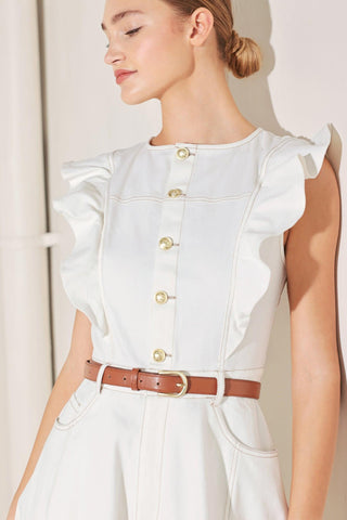SOFT POWER STORY WOVEN MIDI DRESS - Glamourous Grace
