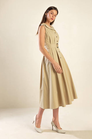 IDEAL APPROACH WOVEN MIDI DRESS - Glamourous Grace