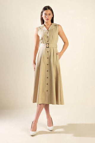 IDEAL APPROACH WOVEN MIDI DRESS - Glamourous Grace