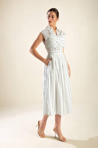 INCREDIBLY SENSATIONAL WOVEN MIDI DRESS - Glamourous Grace