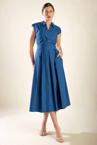 DREAMY IMPRESSION WOVEN MIDI DRESS - Glamourous Grace