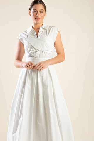 DREAMY IMPRESSION WOVEN MIDI DRESS - Glamourous Grace