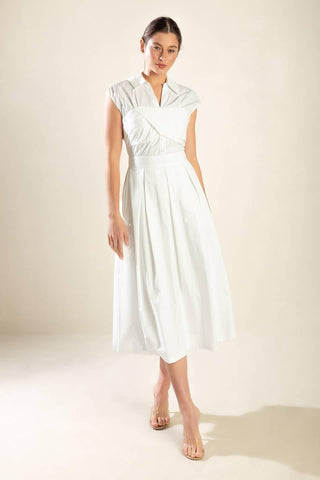 DREAMY IMPRESSION WOVEN MIDI DRESS - Glamourous Grace