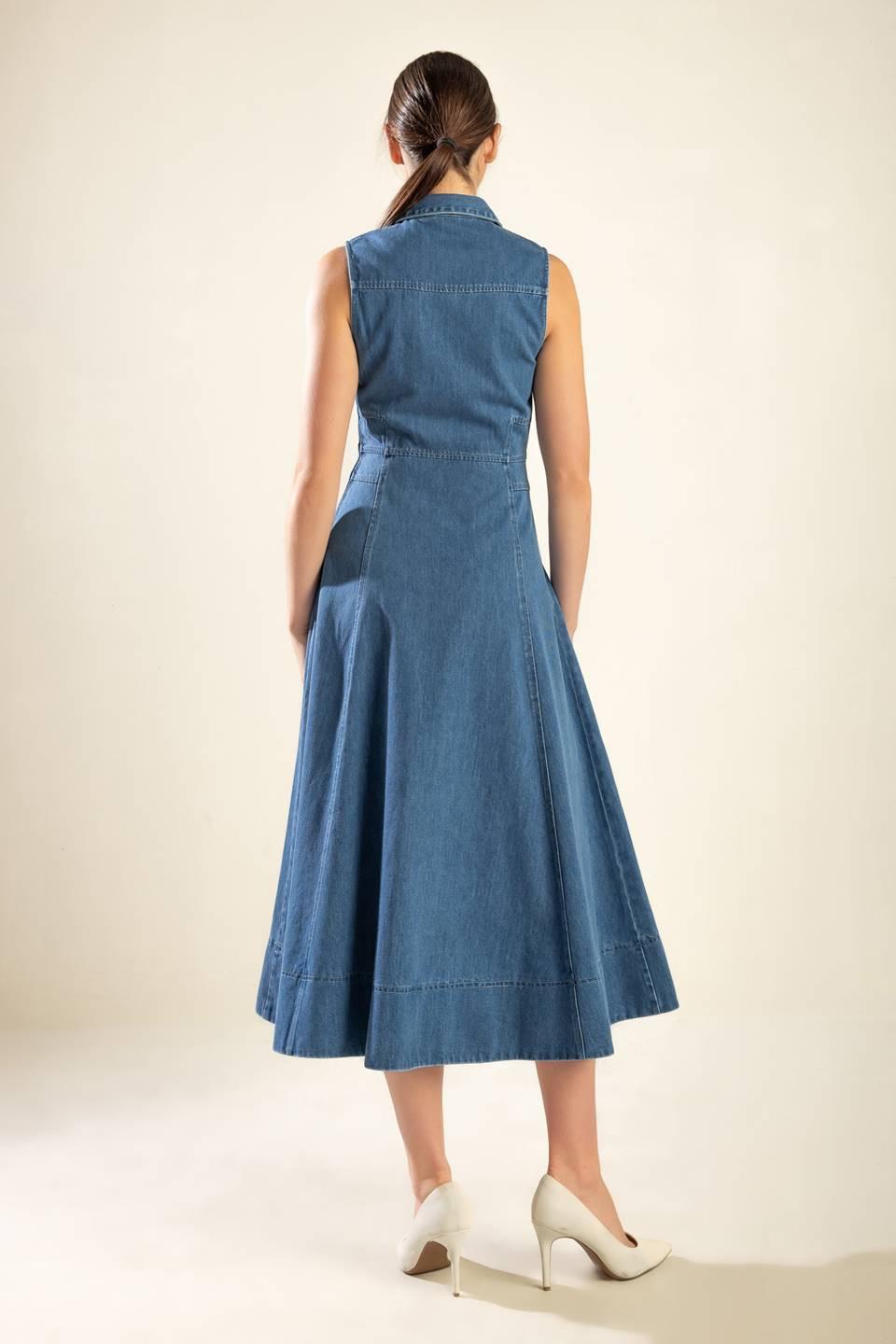 THE GENEVIEVE DENIM MIDI DRESS - Glamourous Grace