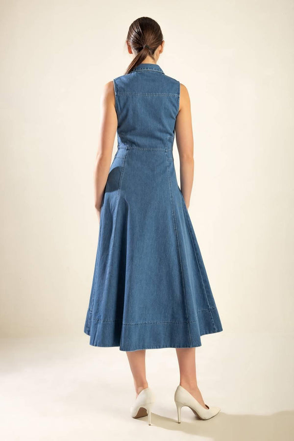 THE GENEVIEVE DENIM MIDI DRESS - Glamourous Grace