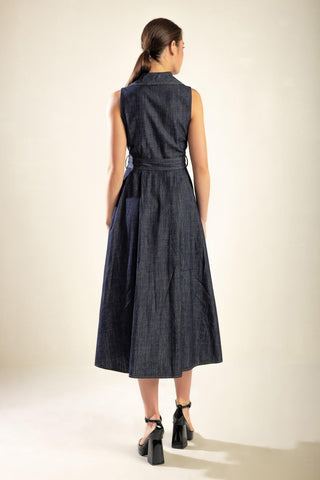OASIS OF CALM RIGID DENIM MIDI DRESS - Glamourous Grace