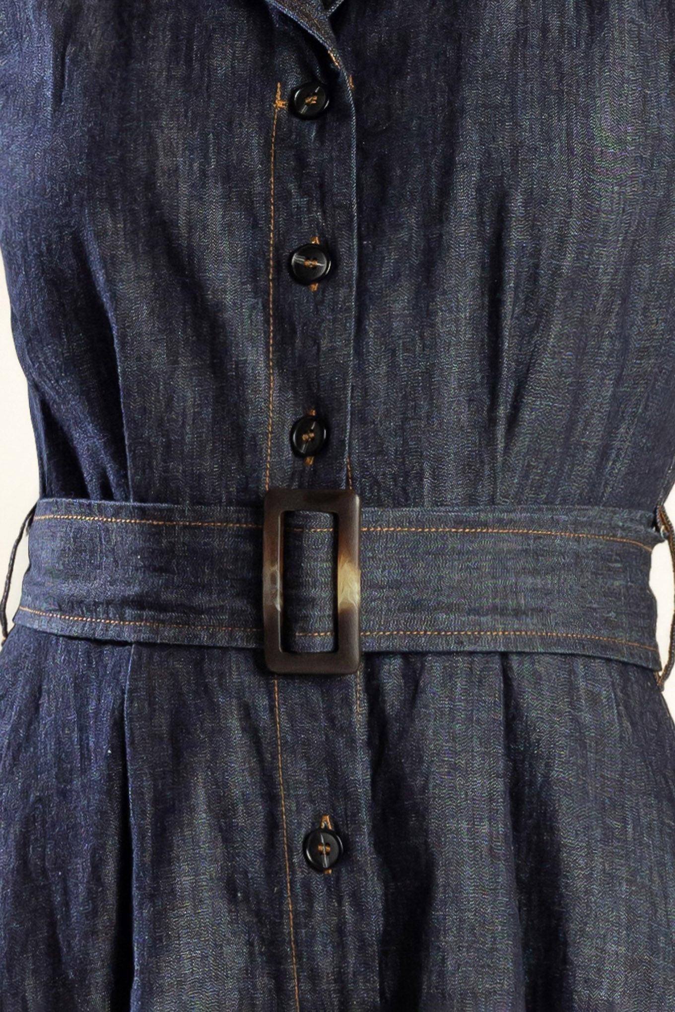 OASIS OF CALM RIGID DENIM MIDI DRESS - Glamourous Grace