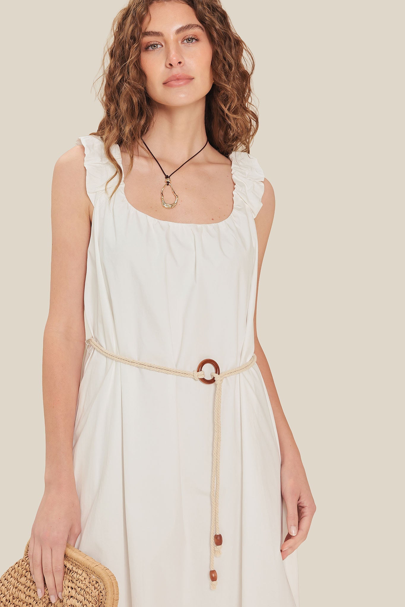 RIVERSIDE SIPS WOVEN MIDI DRESS - Glamourous Grace