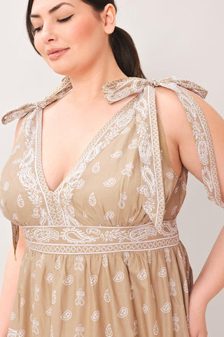 CUDDLY ATTITUDE TAUPE WOVEN MAXI DRESS - Glamourous Grace
