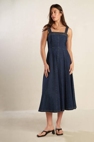 TERRIFIC TIMING DENIM MIDI DRESS - Glamourous Grace
