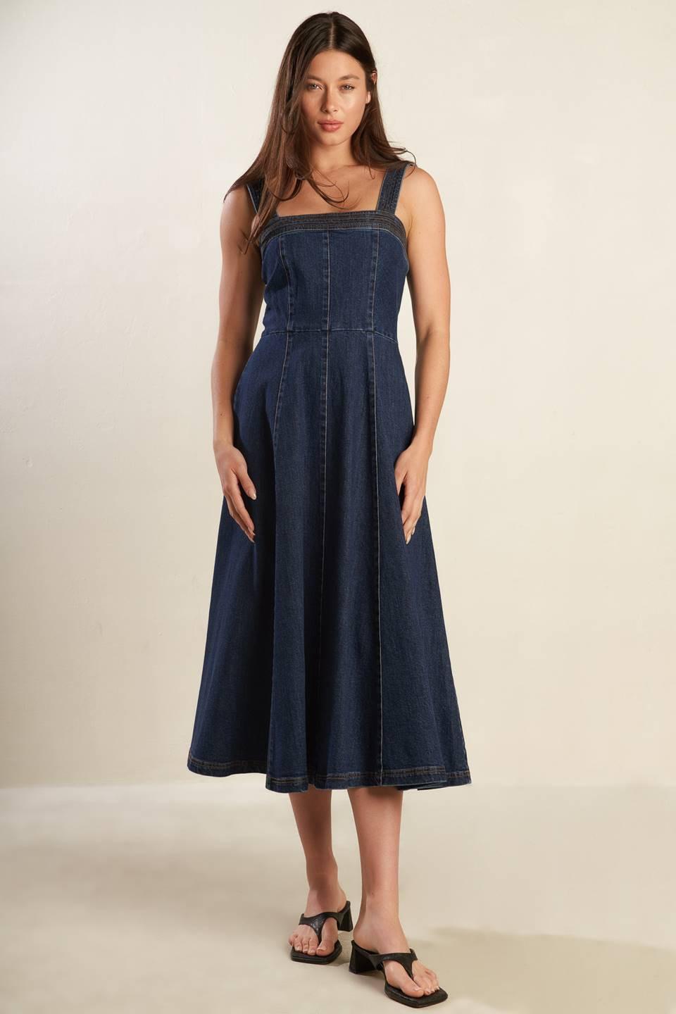 TERRIFIC TIMING DENIM MIDI DRESS - Glamourous Grace