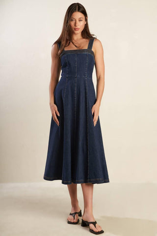 TERRIFIC TIMING DENIM MIDI DRESS - Glamourous Grace