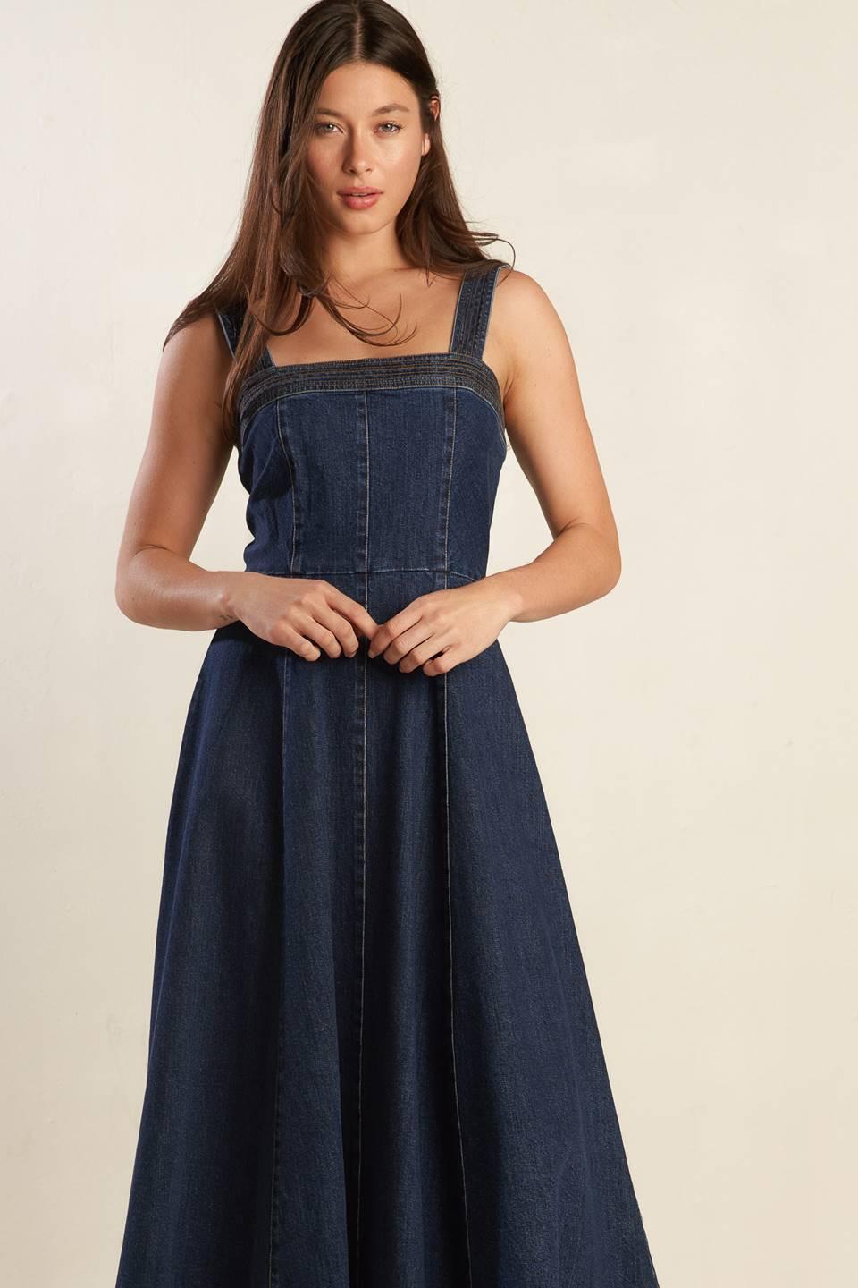 TERRIFIC TIMING DENIM MIDI DRESS - Glamourous Grace