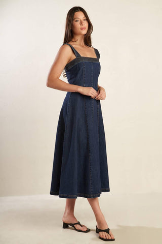 TERRIFIC TIMING DENIM MIDI DRESS - Glamourous Grace