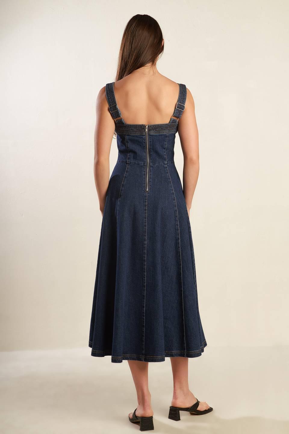 TERRIFIC TIMING DENIM MIDI DRESS - Glamourous Grace