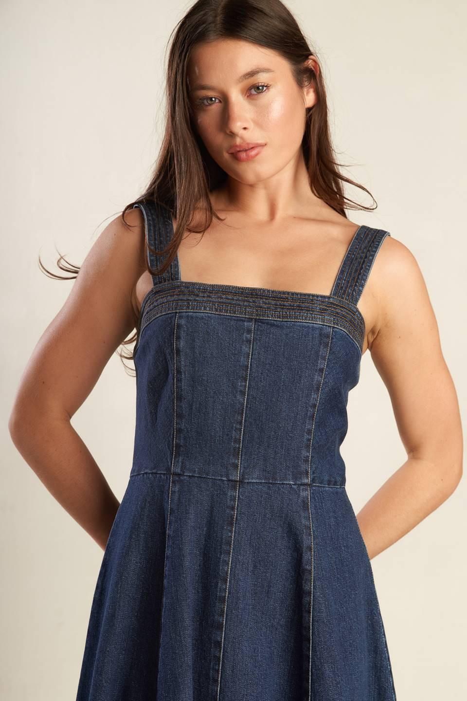 TERRIFIC TIMING DENIM MIDI DRESS - Glamourous Grace