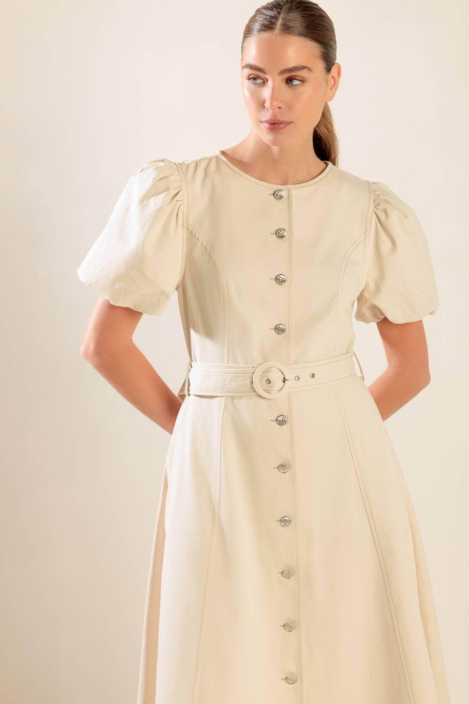 CAPTURED BY THE NIGHT TWILL MIDI DRESS - Glamourous Grace