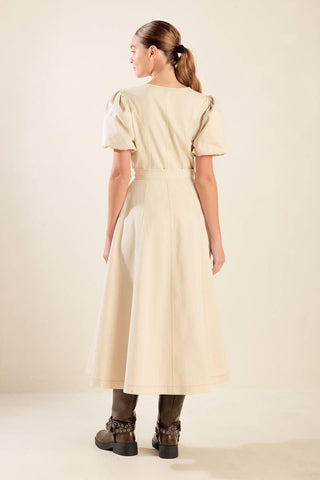 CAPTURED BY THE NIGHT TWILL MIDI DRESS - Glamourous Grace